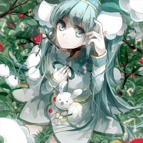 Vocaloid Hatsune Miku Branch Flowers Ribbon Sheet
