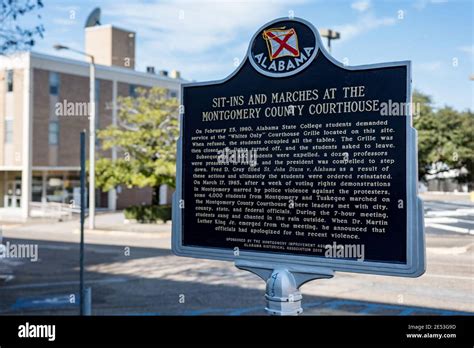 Montgomery Alabama Usa January 20 2018 Historic Marker In