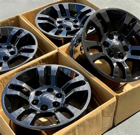 18 Chevy Silverado Tahoe Factory Wheels Rims Gloss Black Suburban Oem