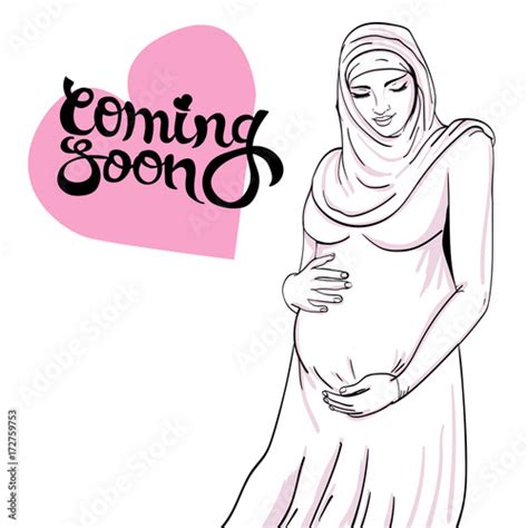 Arabic Muslim Pregnant Woman In Hijab Prepared For Maternity Stock Vector Adobe Stock
