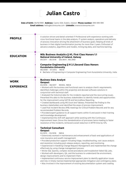 Genpact Resume And Cover Letter Samples Kickresume