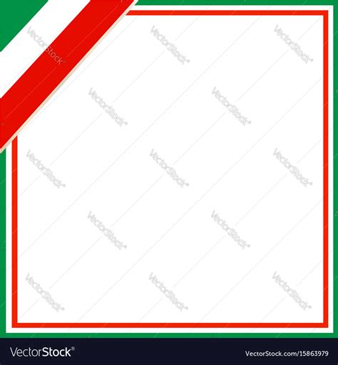 Italian Flag Square Frame Royalty Free Vector Image