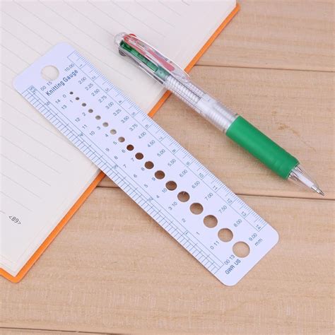 1pc Profession Knitting Needle Gauge Plastic Inch Cm Ruler Home Sewing