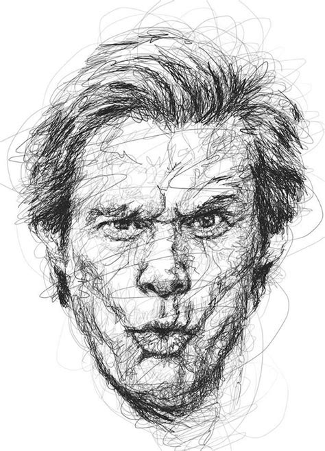 Scribble Style Portraits Of Funny Jim Carrey Faces
