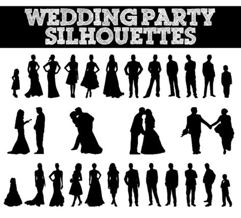 Wedding Party Silhouettes Wedding Bride By Sparkyourcreativity