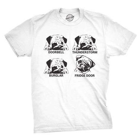 Crazy Dog T Shirts Mens Pug Faces T Shirt Funny Dog Lover T