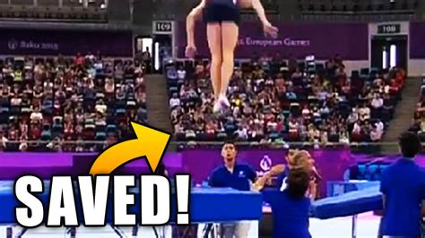 Times Gymnasts Were Saved By Their Spotter Youtube