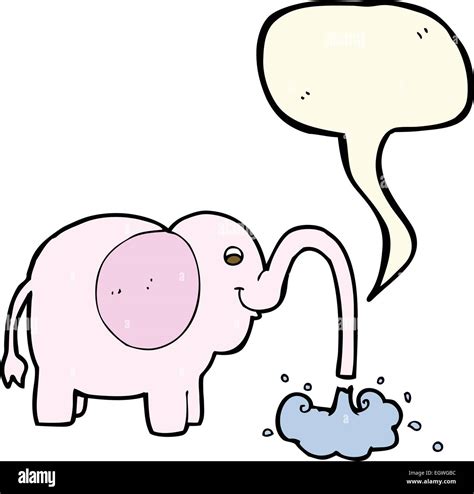 Cartoon Elephant Squirting Water With Speech Bubble Stock Vector Image Art Alamy