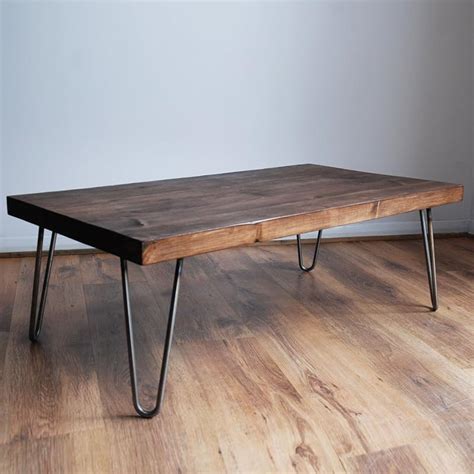 Rustic Vintage Industrial Solid Wood Coffee Table Blackbare Metal