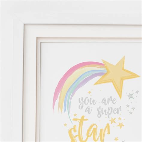 You Are A Superstar Print Superstar Rainbow Nursery Print Etsy