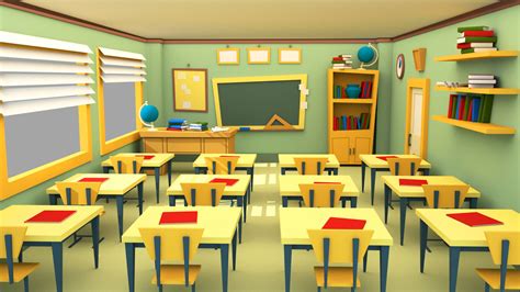 Learning with cartoons is easy. Classroom Cartoon 3D model MAX OBJ FBX MA