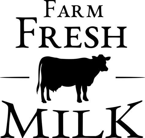 Farm Fresh Milk Cutting Files Design Digital Art Signs