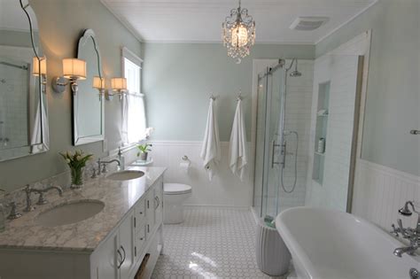 White And Green Bathroom Traditional Bathroom