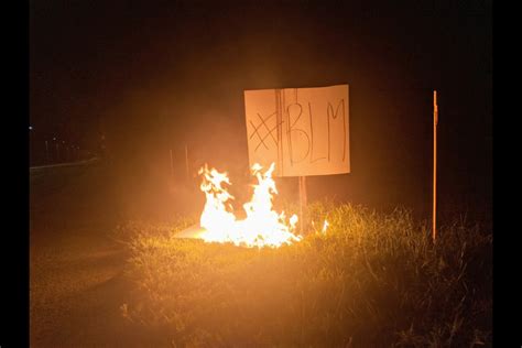 Black Lives Matter Signs Set On Fire On Algoma Us Front Lawn 3 Photos