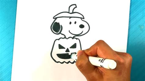 Easy How To Draw Halloween Snoopy Peanuts Youtube