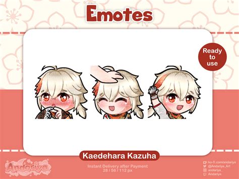 Kazuha Genshin Impact Emotes Static 3x Twitch And Discord Emote