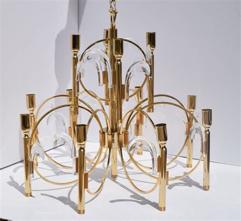 June 5, 2019 at 11:23 am. Vintage Sciolari Style Mid Century Modern Brass Glass Light Fixture Chandelier in 2019 | Hanging ...