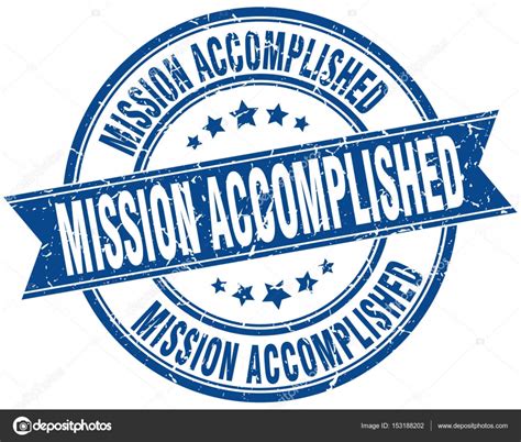 Mission Accomplished Round Grunge Ribbon Stamp — Stock Vector
