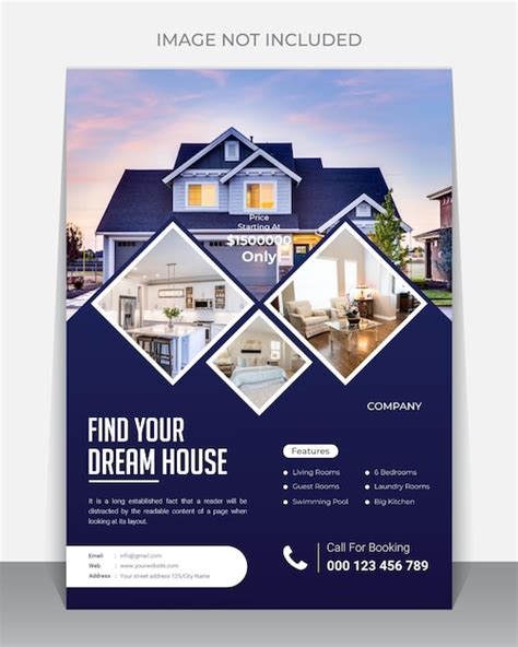 Premium Vector Real Estate House Sale Flyer Design