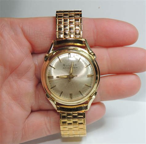 Solid 14k Gold Bulova Accutron Wrist Watch Mens Vintage 14kt Sold On