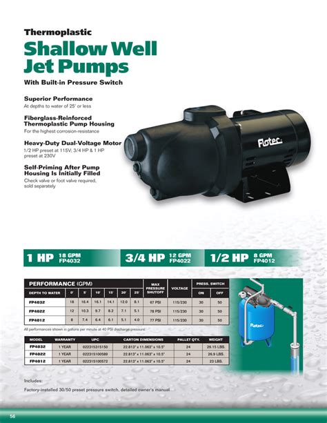 Flotec Fp4032 Thermoplastic Shallow Well Jet Pump 1 Hp Home And Garden