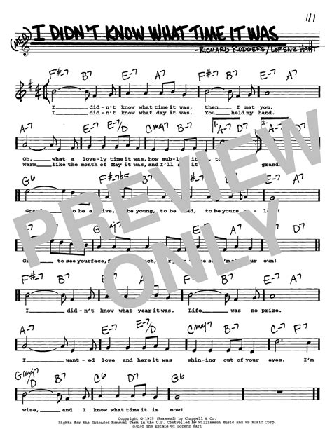 I Didn't Know What Time It Was | Sheet Music Direct