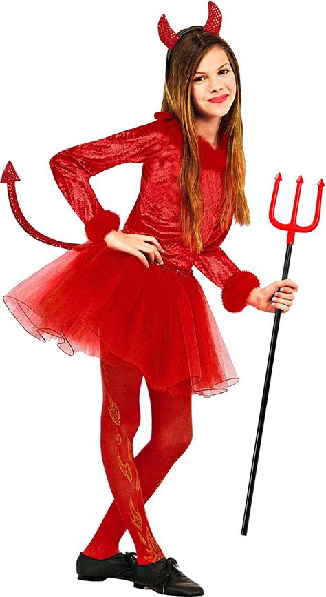 Childrens Devil Girl Feather Trim 158cm Costume Large 11 13 Yrs 158cm