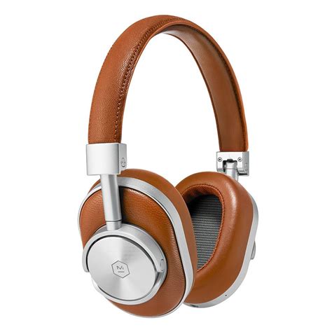 Master And Dynamic Mw60 Over Ear Headphones In Silver And Brown Leather