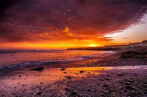 Photography Of Sunset Near Beach Shore Free Image Peakpx