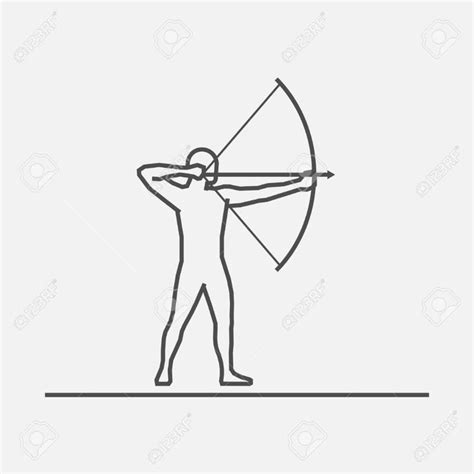 Line Archery Icon Vector Silhouette Archery Logo Archery
