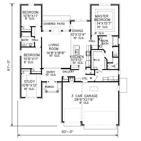 Traditional Style House Plan 3 Beds 2 Baths 1790 Sqft Plan 65 514