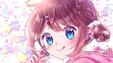Black Hair Blue Eyes Anime Girl Pink Dress Hd Anime Girl Wallpapers