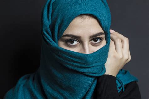 Portrait Of A Muslim Girl With Beautiful Eyes Photo