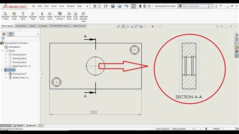 How To Make Section View In Solidworks Drawings Youtube