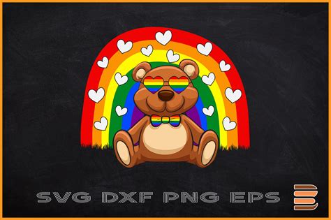 LGBT Grizzly Bear Gay Pride Rainbow By ChippoaDesign TheHungryJPEG