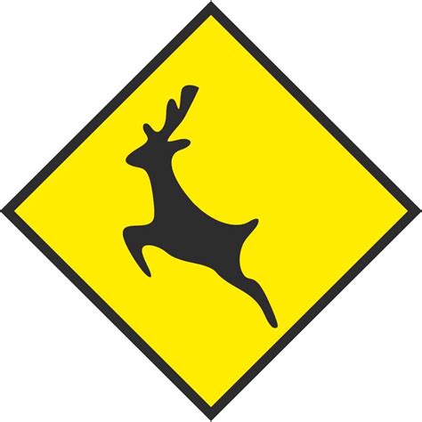 W 153 Deer Or Wild Animals Road Warning Signs Ireland Pd Signs