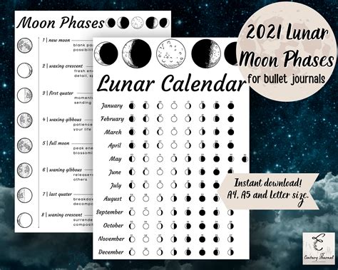 Printable Moon Calendar 2021 Free Letter Templates Riset