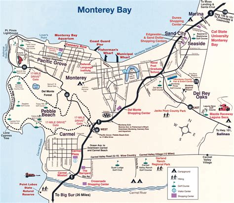 Monterey Bay On California Map United States Map