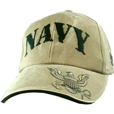 Us Navy Embroidered Low Profile Khaki Ball Cap