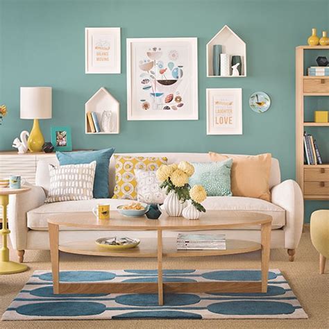 These blue living room ideas will make you think again! Teal blue and oak living room | Decorating | housetohome.co.uk