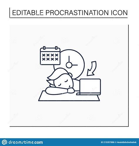 Crisis Marker Procrastinator Line Icon Stock Vector - Illustration of