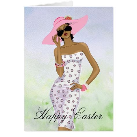 African American Woman Easter Card Zazzle
