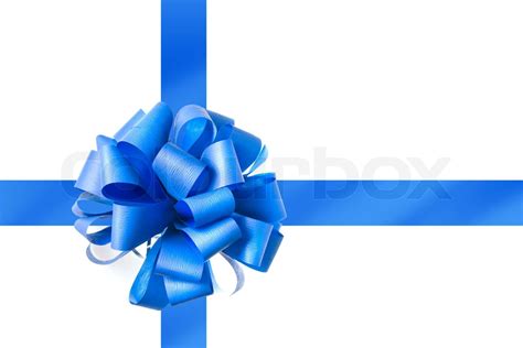 Blue Bow From Ribbon Isolated On White Stock Image Colourbox
