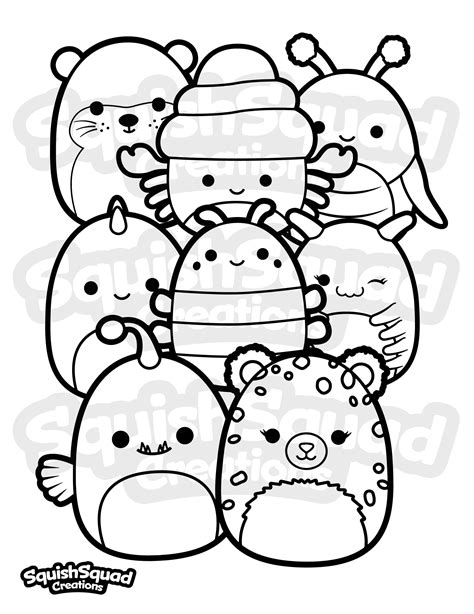 Squishmallow Coloring Page Printable Squishmallow Coloring Etsy Singapore