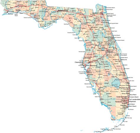 Map Of Florida Cities And Counties