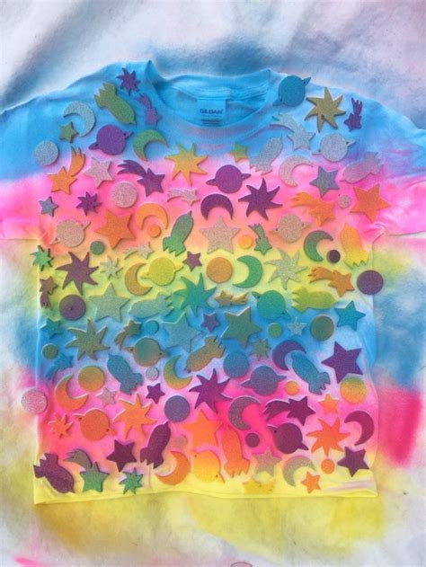 Easy Diy Sticker Resist Space T Shirt With Fabric Spray