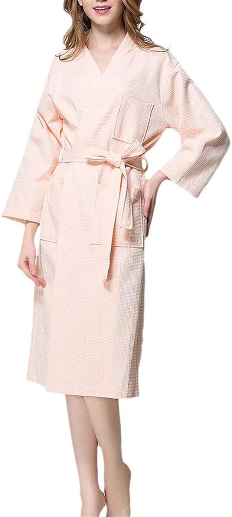 Womens Luxury Waffle Robes Dressing Gowns Unisex Housecoat Clothing Quality Cotton Nightwear