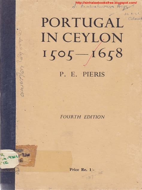 Portugal In Ceylon 1505 1658