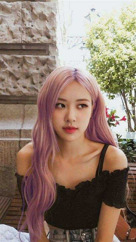 Rosé Blackpink 🖤💗 Kpop Hair Color Rose Hair Color Light Purple Hair