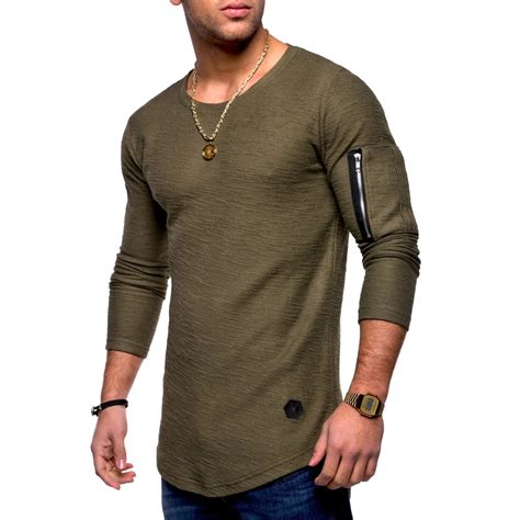 Fashion Mens Slim Fit O Neck Long Sleeve Muscle Tee T Shirt Casual